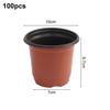 100 Round Plastic Transplant Pots for Herbs and Cuttings In Red and Black