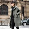 ROMON Men's Mid-length Hooded Trench Coat