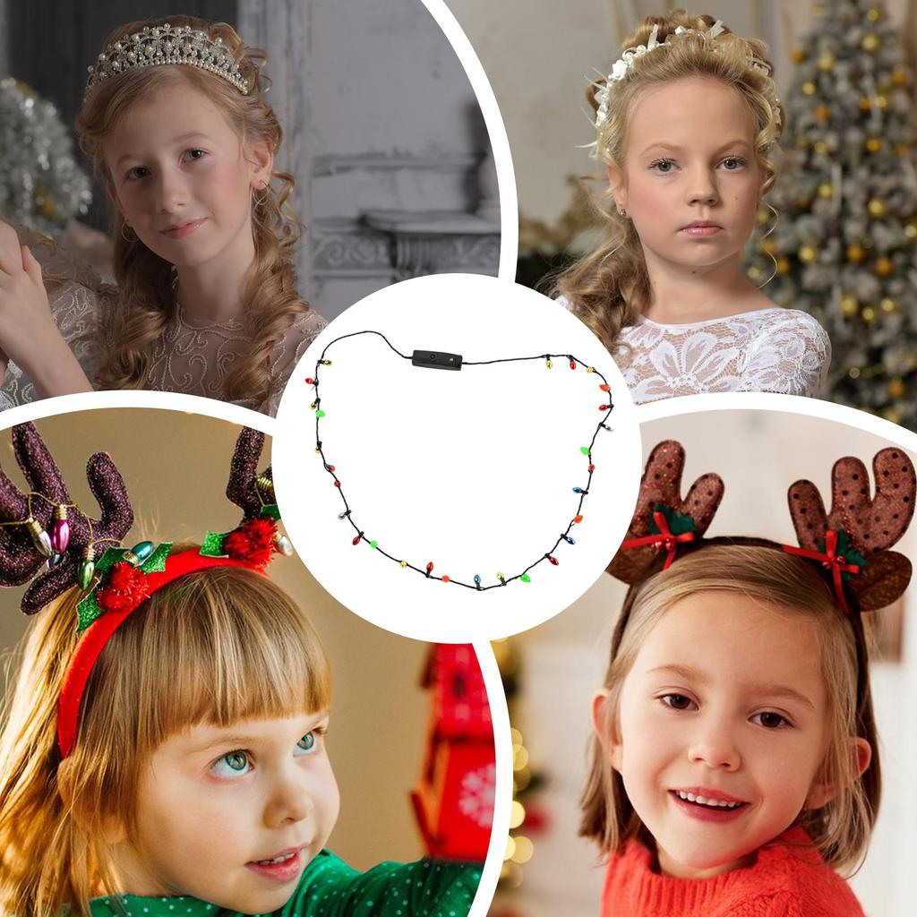 Christmas Necklace LED Bulbs Necklaces Holiday Accessories For Kids Men Women Festival Celebration Stage Show Theater