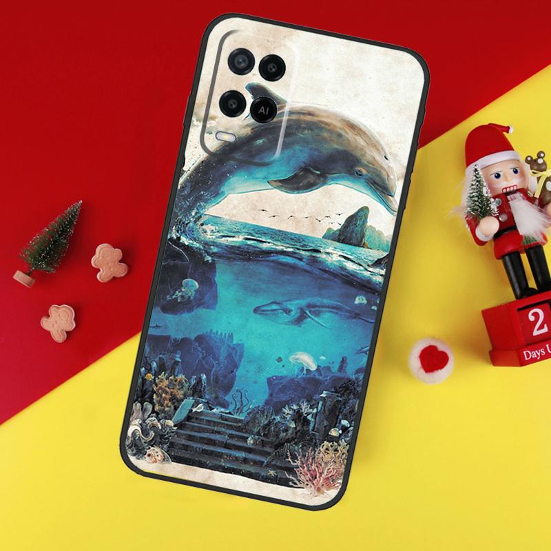 Dolphin Case For Oppo A78 A98 A18 A38 A58 A5 A6 Pro A54 A74 A94 A17 A57 A80 A60 A40 A96 A76 A16 A15