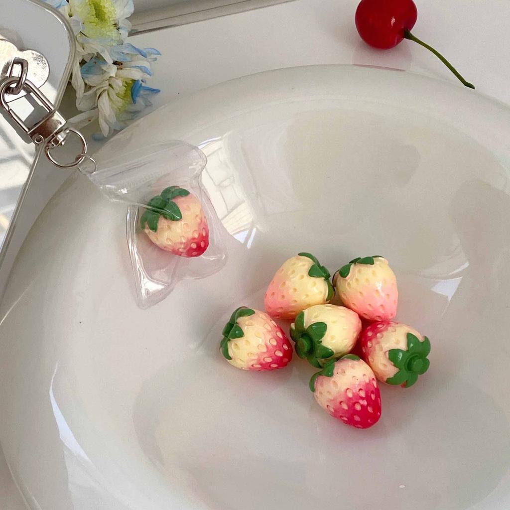 Sturdy Resin Alloy Strawberry Phone Charm Pendant Accessory In Clear Bag Portable for Lovely Styles Fashion Lovers
