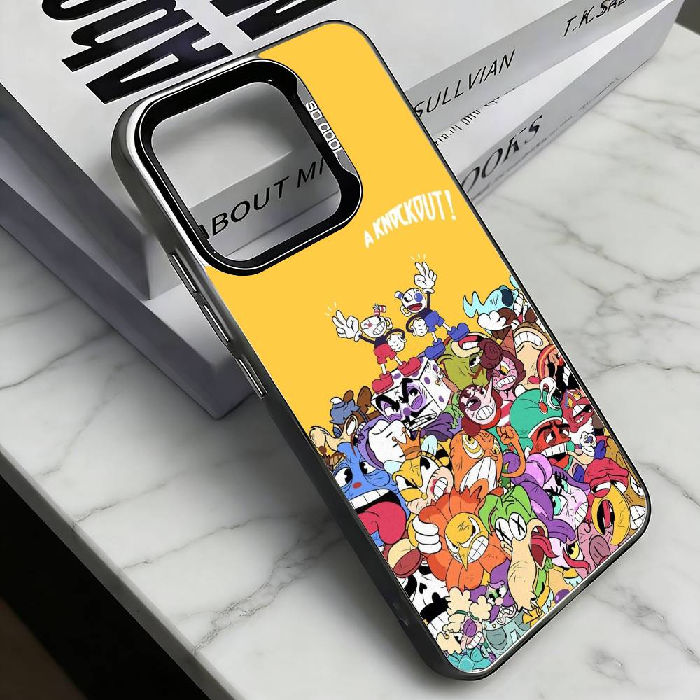 Game Cuphead   Phone Case For iPhone 17,16,15,14,13,12,11 Plus,Pro Max,XS,Colored Silver Plated Inside Cover