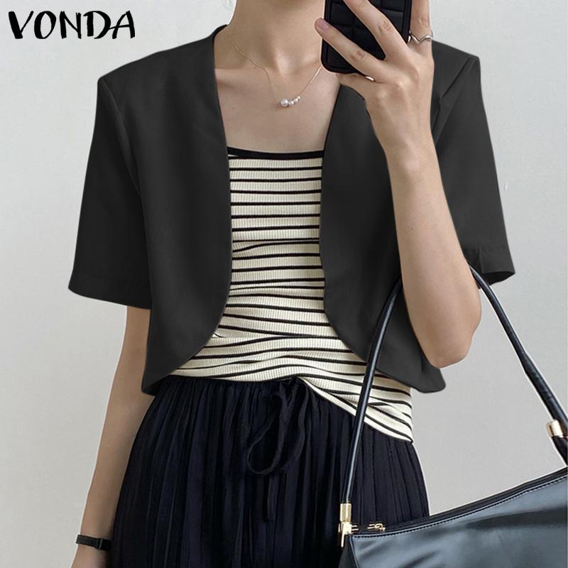 

VONDA женские повседневные пальто с открытой планкой и короткими рукавами, топы