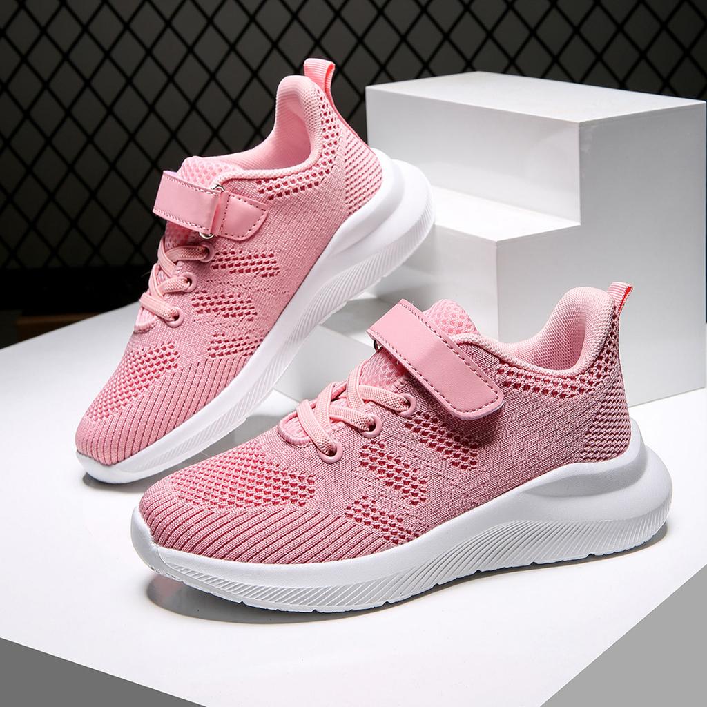 Cute Girls Casual Shoes Lightweight Mesh Running Sneakers Student Kids Flat Comfortable Walking Footwear Non-Slip Sport Shoes