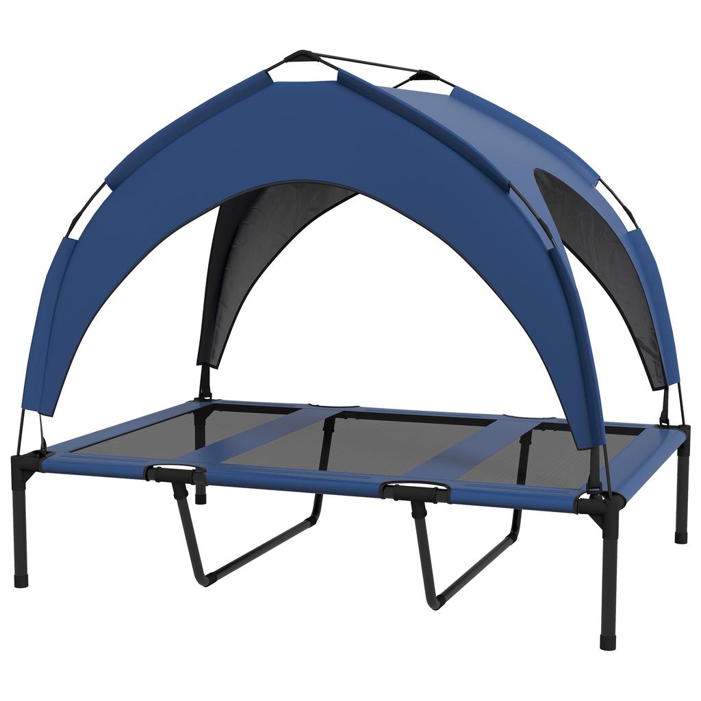 Cooling Raised Pet Bed W/ Washable Breathable Mesh, for Large Dogs, 106 X 76 X 94cm - Dark Blue