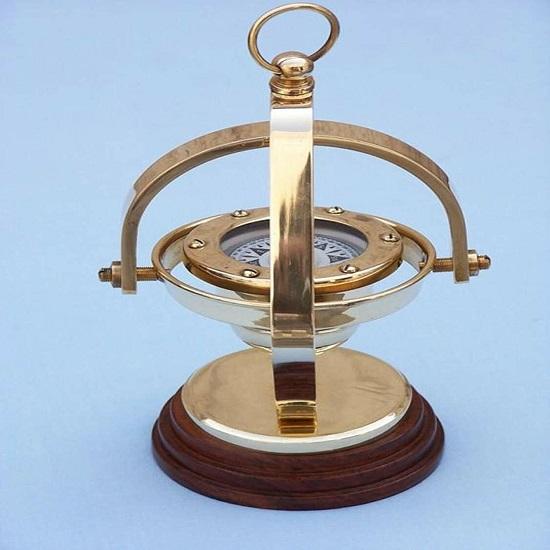 Brass Desk Hanging Compass 8" Nautical Home - Office Decoration and Gift Item