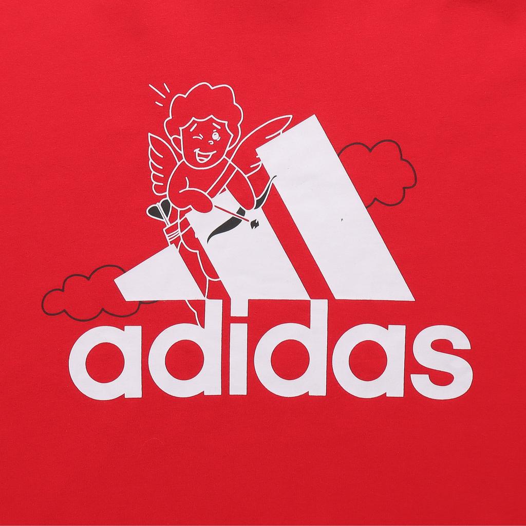 Adidas Vday Graphic Print Casual T-Shirt Unisex Tops Crimson GL3487