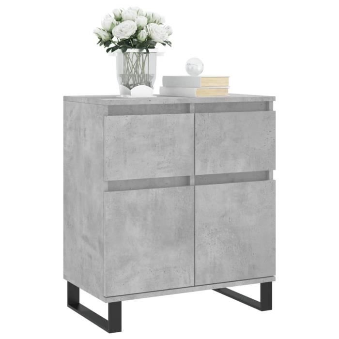 VidaXL Buffet Gris béton 60x35x70 cm Bois d'ingénierie 831128