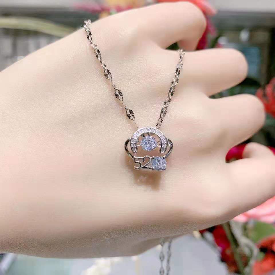 520 Necklace Female Beating Heart Female Valentine'S Day Gift Girlfriend Temperament Simple Light Luxury Same Style