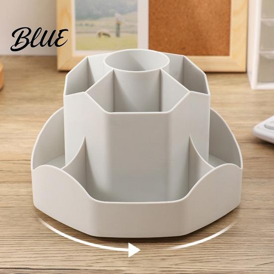 Multi-compartment Pencil Holder Rotating Pen with 9 Compartments 360 Degree Silent Smooth Spinning