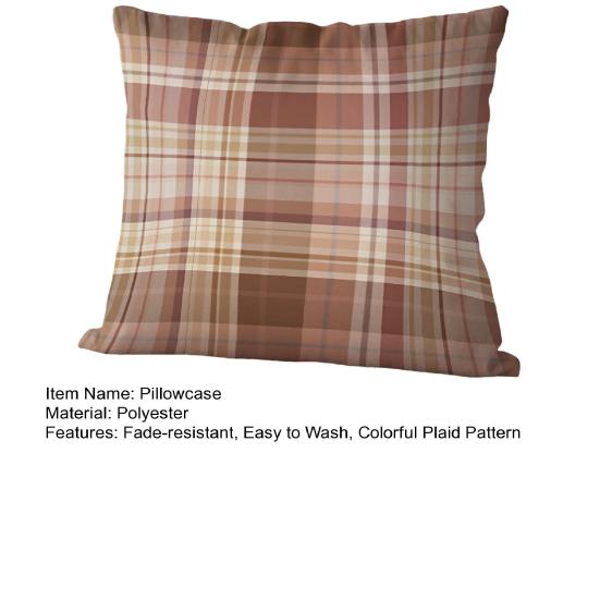 Throw Pillow Cover Colorful Plaid Pattern Pillow Cover 18x18 Inch