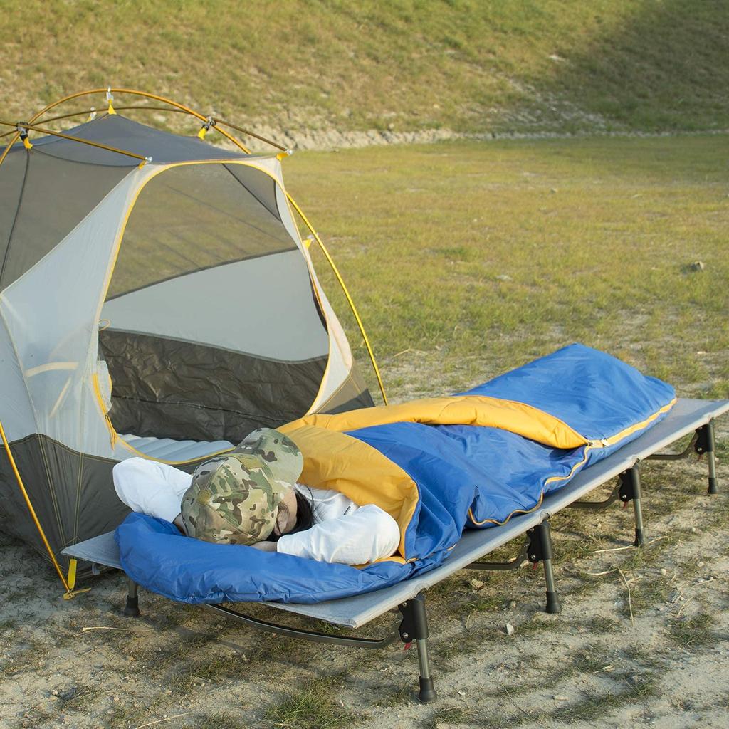 iClimb Outdoor Folding Assembles In Compact 150kg Weight Includes Side Pockets and Storage Perfect for and Emergency Preparedness Bed, Seconds,