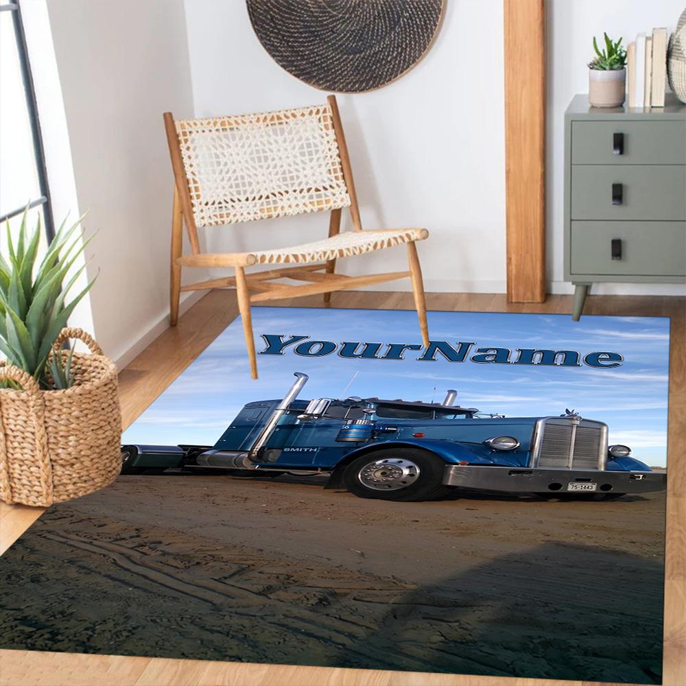 Kw Heavy Trucks Customizable Name Floor Mat Perfect for Hallway Bedrooms Outdoor Entryway Anti-slip Rug Decorate Offices