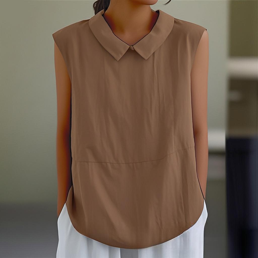 Loose Tops Sleeveless Cotton and Linen Women’s Blouses & Shirts