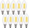 Chandelier Bulb, 60W Equivalent LED Clear Bulb, 6W, E17 Base, Filament Candle Type, Warm White (2700k), 550lm, C35 E17 Clear Type, Dimmable [10-Pack]