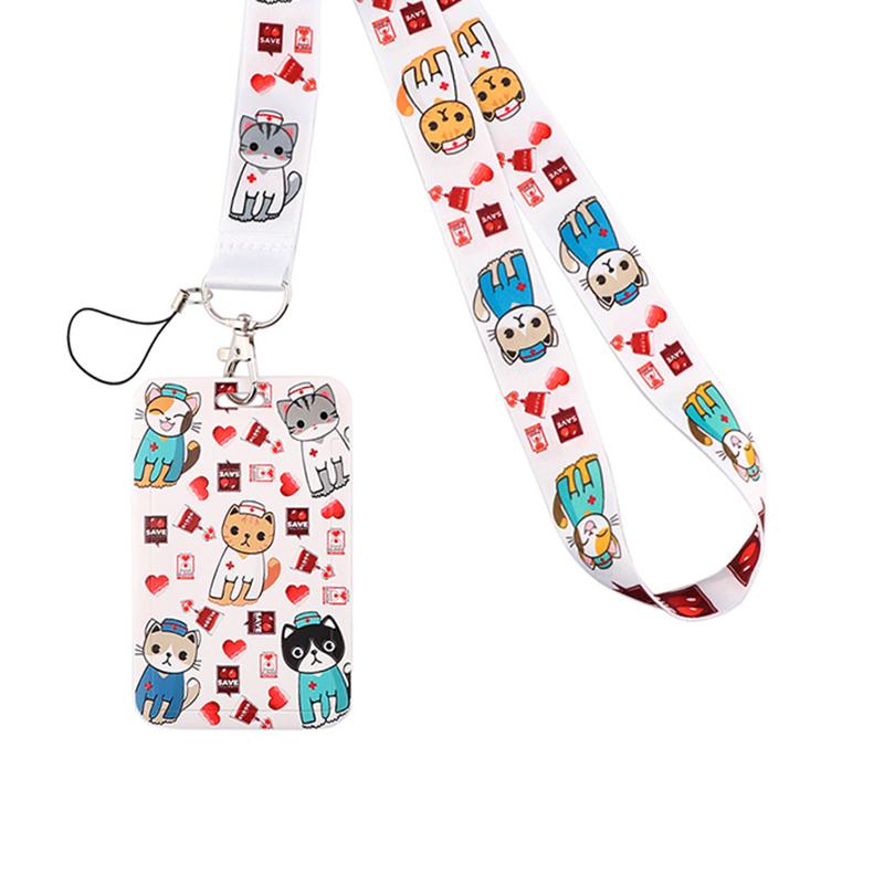 

Dentist Doctor Nurse Cartoon Credential Neck Strap Lanyards Keychain ID Card Pass Hang Rope Lariat Key Chain Ring Badge Holder світло-сірого кольору