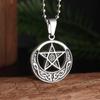 Fashion Charm Witch Knot Necklace Stainless Steel Irish Celtic Knot Pendant Witchcraft Amulet Magical Jewelry Gift for Girls