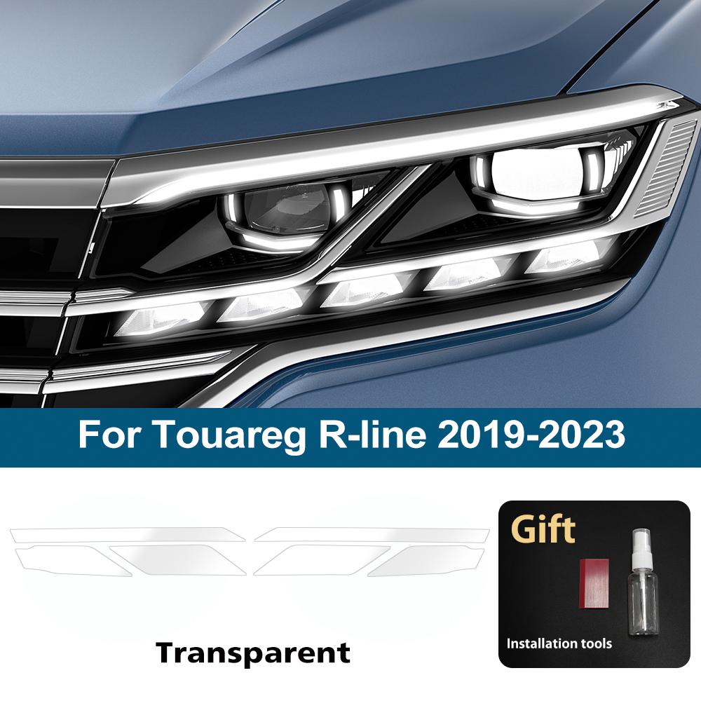 

Car Headlight Protective Film For Volkswagen Touareg 7P CR R-line Smoke Black Pre Cut Anti-Scratch High-Gloss Vinyl Wrap Film For R-line 19-23 CLR