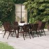 9 Pcs Garden Dining Set Brown and Black