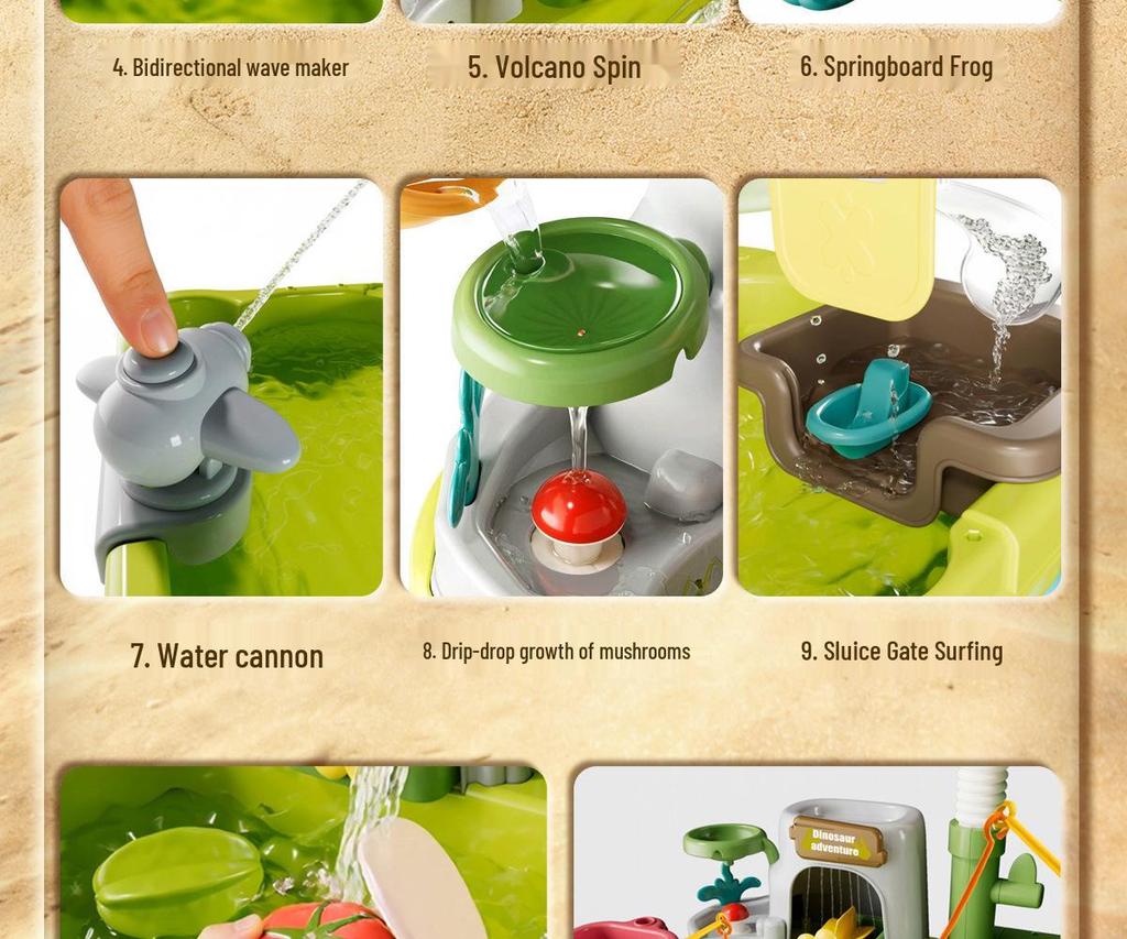Kids' Interactive Water Play Table with Slide & Fishing Toys