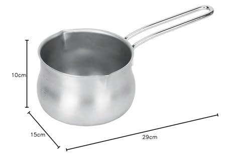 Pearl Metal Milk Pan, 14cm, Pot-Shaped, Stainless Steel, with Graduations, Made in Japan, Induction Compatible, Satina, HB-6325