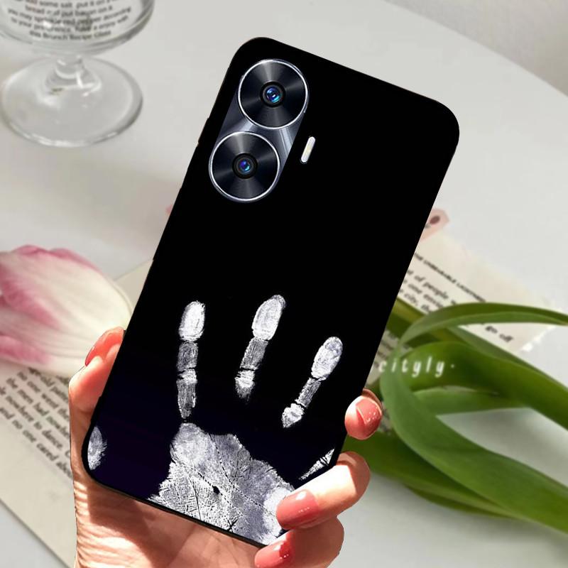 For Realme C55 Case Cool Black Soft Silicone TPU Bumper Protective Phone Case For OPPO Realme C55 C 55 Cover Fundas Shell Coque