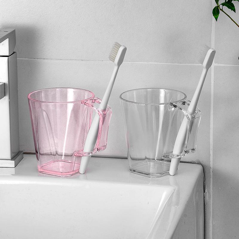 Japanese Transparent Toothbrush & Mouthwash Cup - Stylish Student & Couple Design