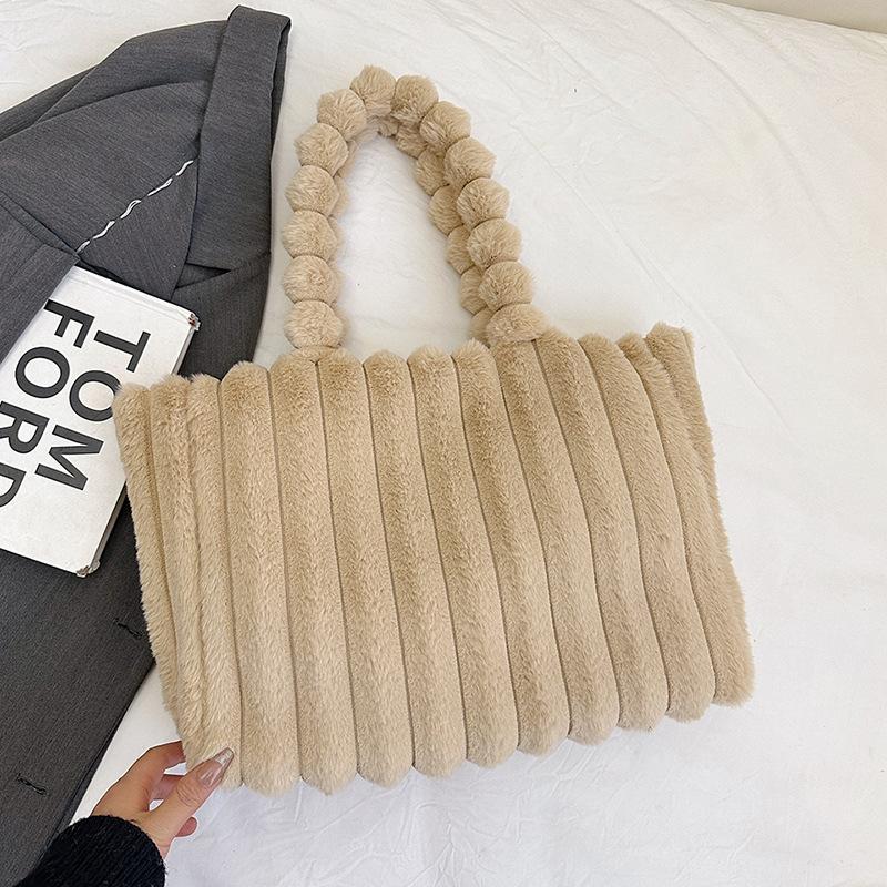 Plush Bag, Simple Commuting Shoulder Bag, New Casual Portable Tote Bag, Commuting To Work, Fashionable and Textured Women's Bag