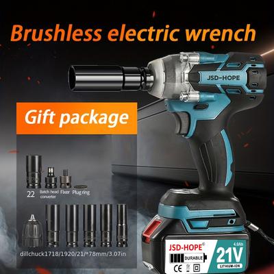 Brushless Electric Wrench Lithium Charging Plate Hand Impact Auto Repair High Torque Rack Tool Sleeve Wind Cannon