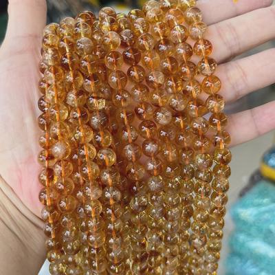 Natürliche Gelbe Citrin Runde Perlen - DIY Schmuckzubehör