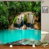 Forest Landscape Shower Curtain Garden 3D Green Plant Tree Natural Scenery Waterproof Polyester Bathroom Curtain Home Decor