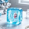 Stress Reducing Gadget Christmas Clear Cube Squeeze Toy, Santa Claus for Calming Toy Anxiety Reduction, Hand Relaxation Ball Sensory Xmas Gift Relief