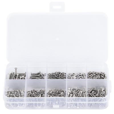 600PCS Stainless Steel Countersunk Hex Socket Bolts Hex Nuts Washers Assortment Set