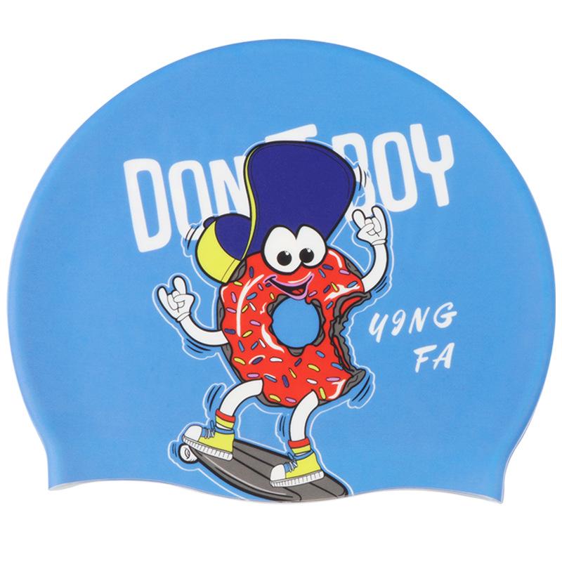 Yingfa Kids  Silicone Swim Cap Set - Cute Cartoon, Waterproof, Comfortable for Girls & Boys