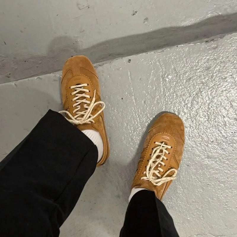 Germany genuine leather sneakers 2025 new womens shoes mens shoes comfortable casual deerskin plate shoes laceup flats designer