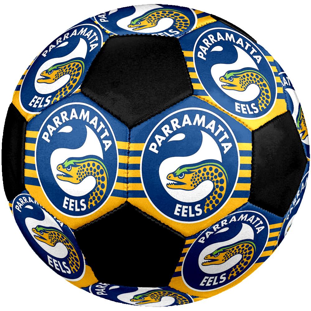 SIZE 5 Parramatta Eels Soccer Ball Colorful All Ages Machine Stitched PVC Competition Ready Durable High-Bounce