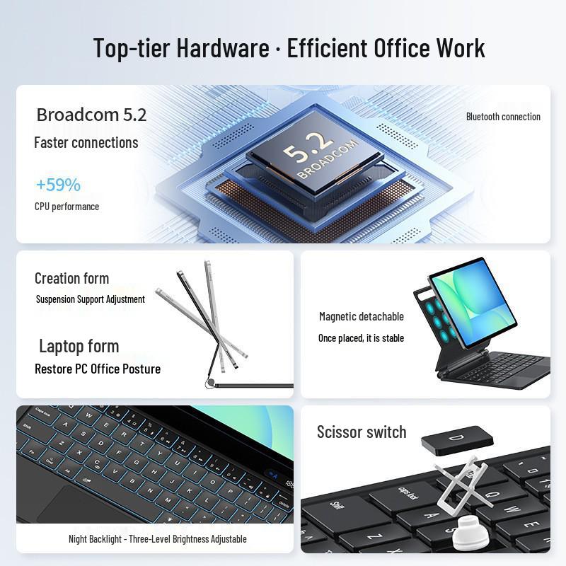 Huawei MatePad Air Magnetic Suspension Bluetooth Keyboard Case with Touch-Control Backlight