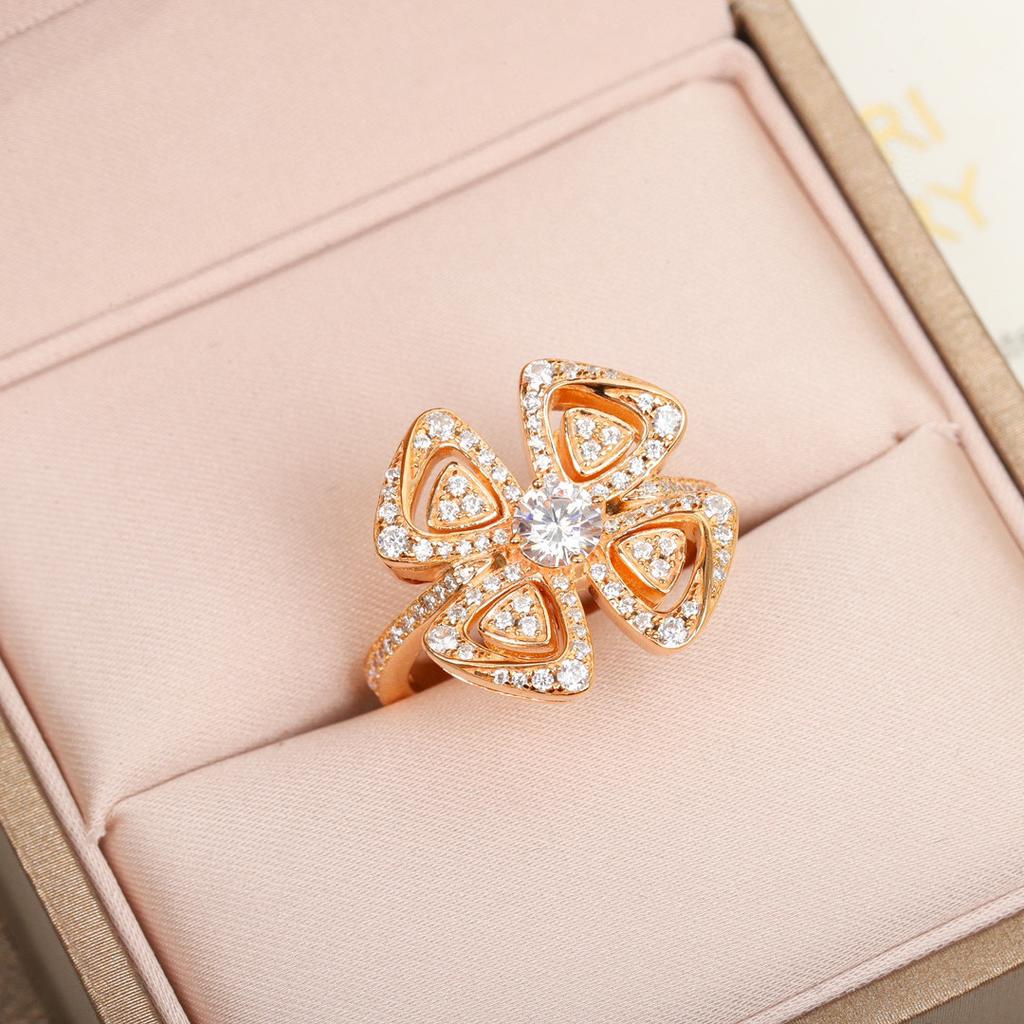 New Hot Brand Vintage Full Diamond Women's Rings Luxury Jewelry For Women Designer Rings Fashion Pure 925 Silver Flower Rings