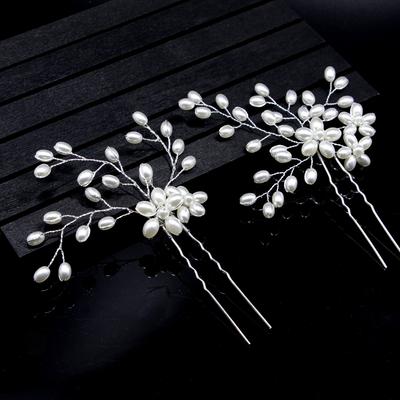 Cross-Border Bride Hair Braiding Handmade Pearl U-Shaped Hairpin Pin Hairware