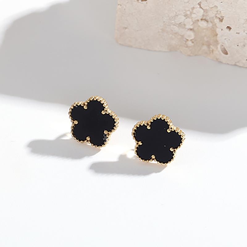 

ALTERA Новое модное роскошное ожерелье с подвеской в виде цветка с пятью лепестками, серьги для женщин, подарок, модный набор из нержавеющей стали с клевером и цирконом