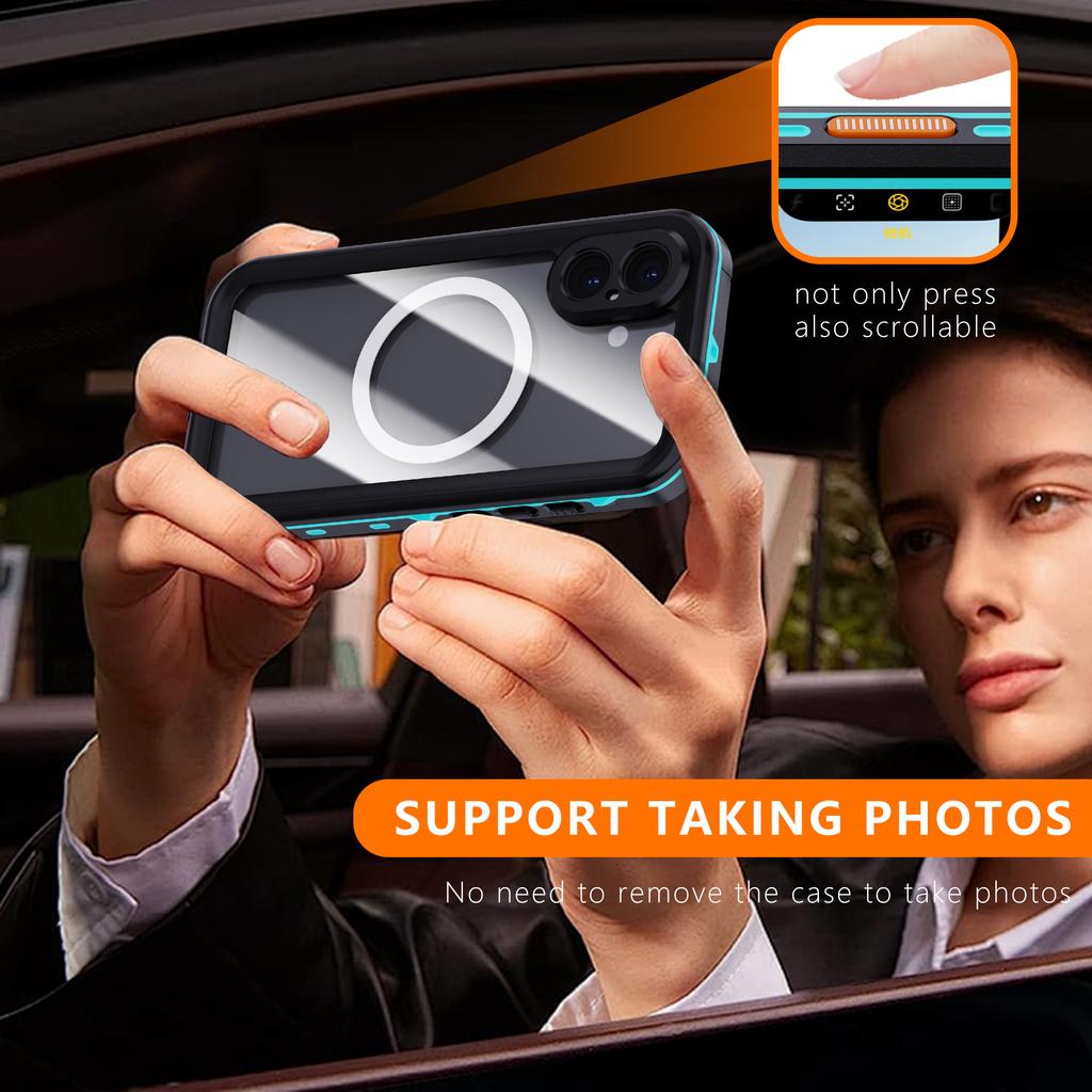 REDPEPPER Dot+ Series For iPhone 16 Plus Phone Case Compatible with MagSafe IP68 Waterproof Clear Phone Cover