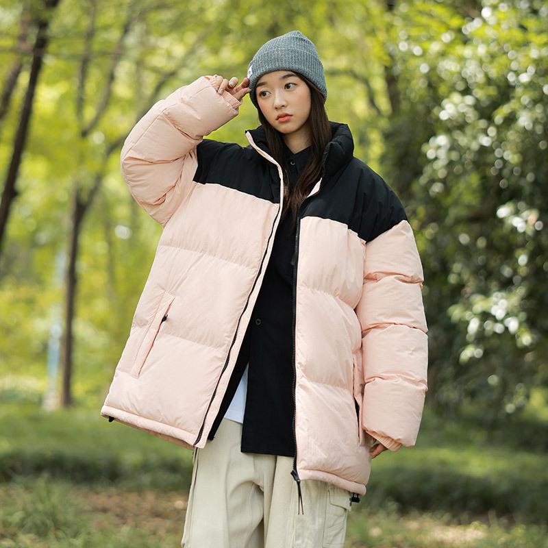 

2025 winter fashion versatile stand-up neck cotton-padded clothes, new coats, thickened cotton-padded clothes for men and women S рожевий