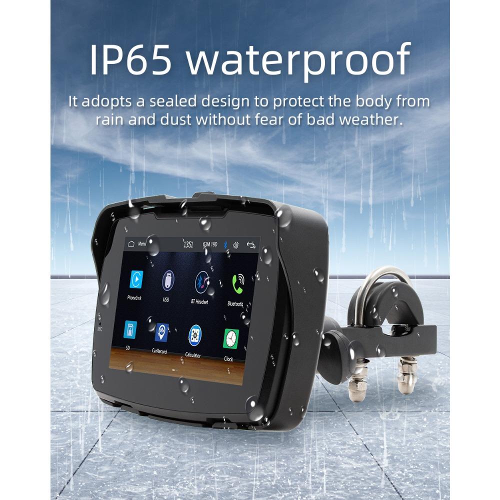 5 zoll Tragbare Motorrad GPS Navigation LCD Display Bildschirm Drahtlose Android Auto Carplay IPX7 Wasserdicht Monitor Moto Auto Spielen