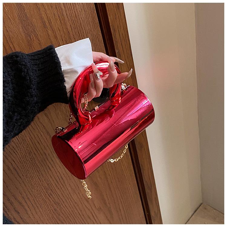 Xiaoxiangfeng Candy-colored Acrylic Box Bag 2025 Autumn and Winter New Laser Dinner Bag Crossbody Chain Bag