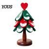Rustic Dining Table Pad Christmas Tree Wooden Trivets, Durable Pine Wood Potholders with Storage Stand, Decorative Holiday Tray Heat Resistant