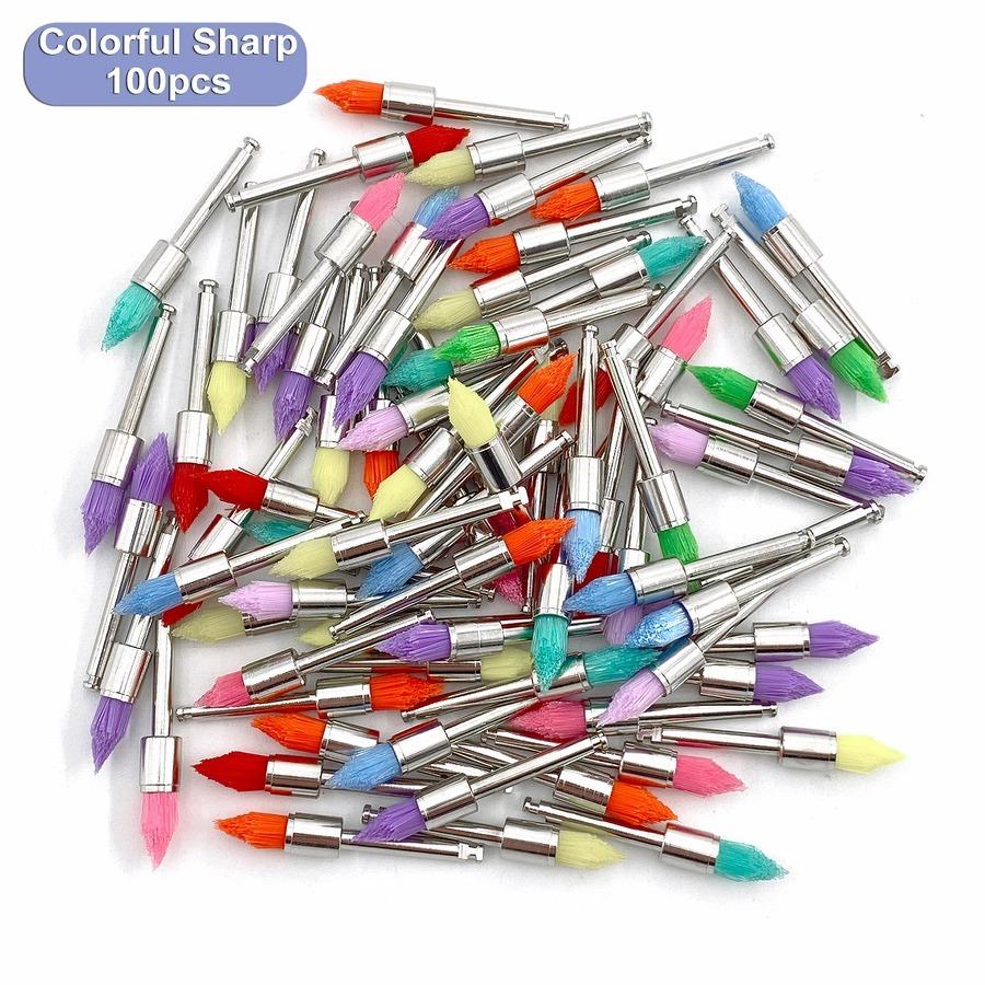 

100Pcs/Box Dental Treatment Brush Prevention Brush Polishing Polisher Disposable Pointed Cup Head Brush Head Dental