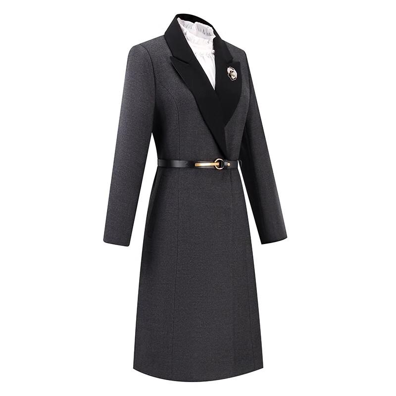 Damski profesjonalny płaszcz zimowy z mieszanki wełny