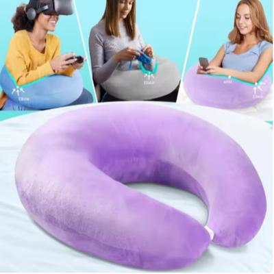 Gaming Pillow Ergonomic U-Shaped Lap Pillow with Elbow Rest for Adults & Kids, Arm Support Pillow for Crocheting, Reading