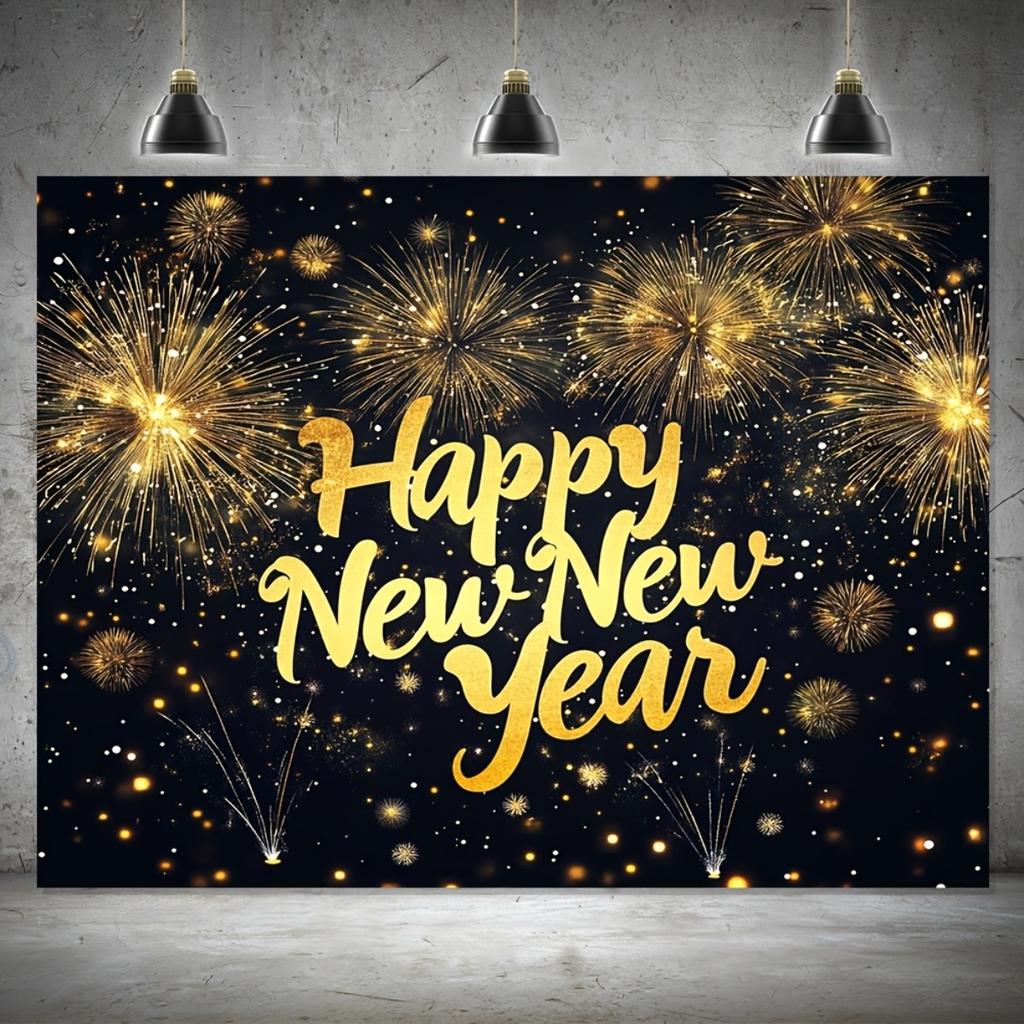 1Pcs Winter Fireworks New Year Celebration Decoration Background Holiday Backdrop Decorations For Photo Studio Photo Booth Party