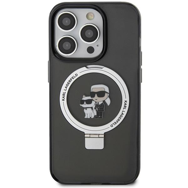 Karl Lagerfeld KLHMP15XHMRSKCK iPhone 15 Pro Max 6.7" Black/black Hardcase Ring Stand Karl&Choupette MagSafe